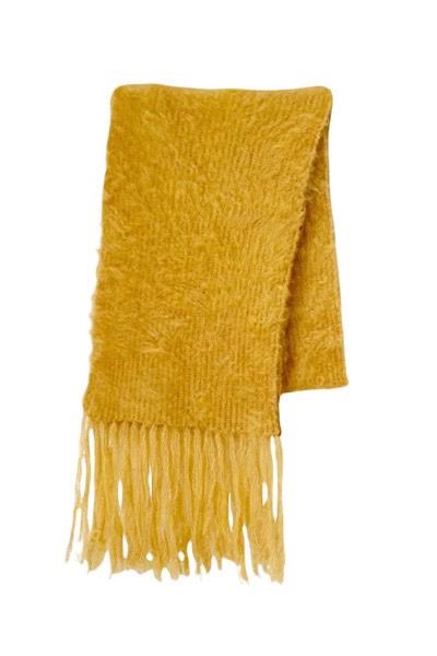 FRINGE MOHAIR BLEND SCARF [YELLOW]