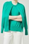 CAPE SLEEVE MULTI-WAY KNIT PULLOVER [GREEN]