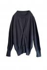 CAPE SLEEVE MULTI-WAY KNIT PULLOVER [GREY]