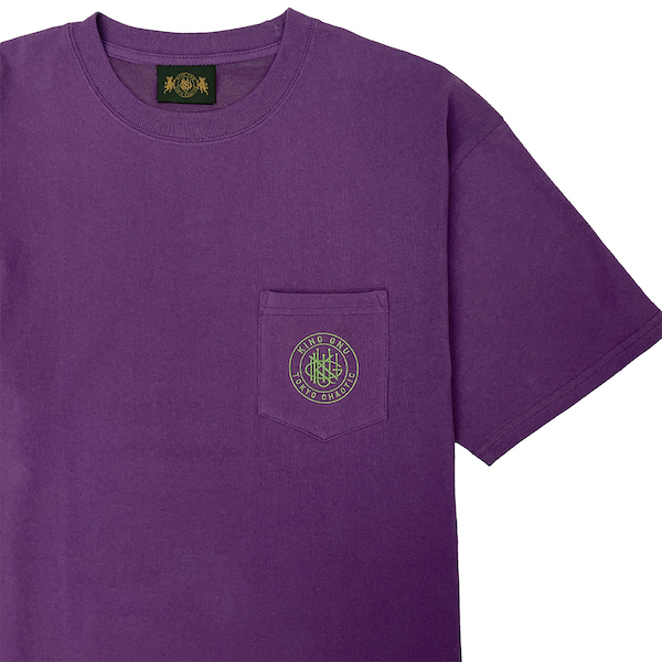 DPTO — Purple & Black Thrashed Classic Logo Pocket T-Shirt