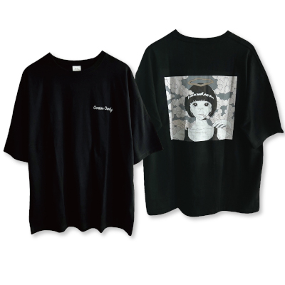 「angel tour」ビッグシルエットTシャツ BLACK