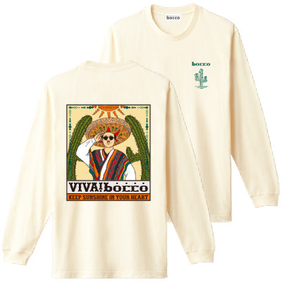 bocco メキシカン ロングTシャツ アイボリー