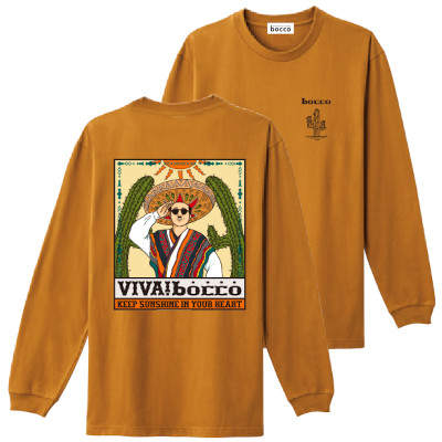 bocco メキシカン ロングTシャツ キャメル